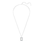 Millenia pendant, Octagon cut, White, Rhodium plated